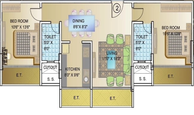  2 BHK Apartment at Eon One, Prabhadevi – for Sale