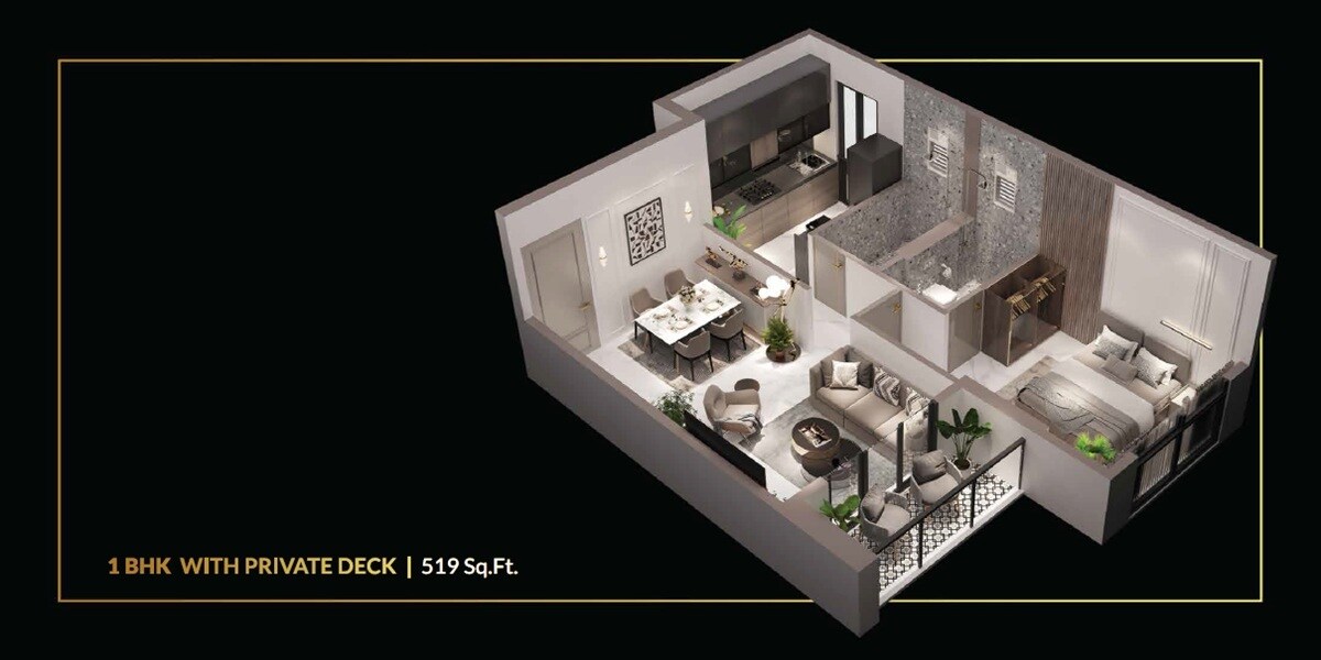 1 BHK 519 Sq. Ft. Apartment