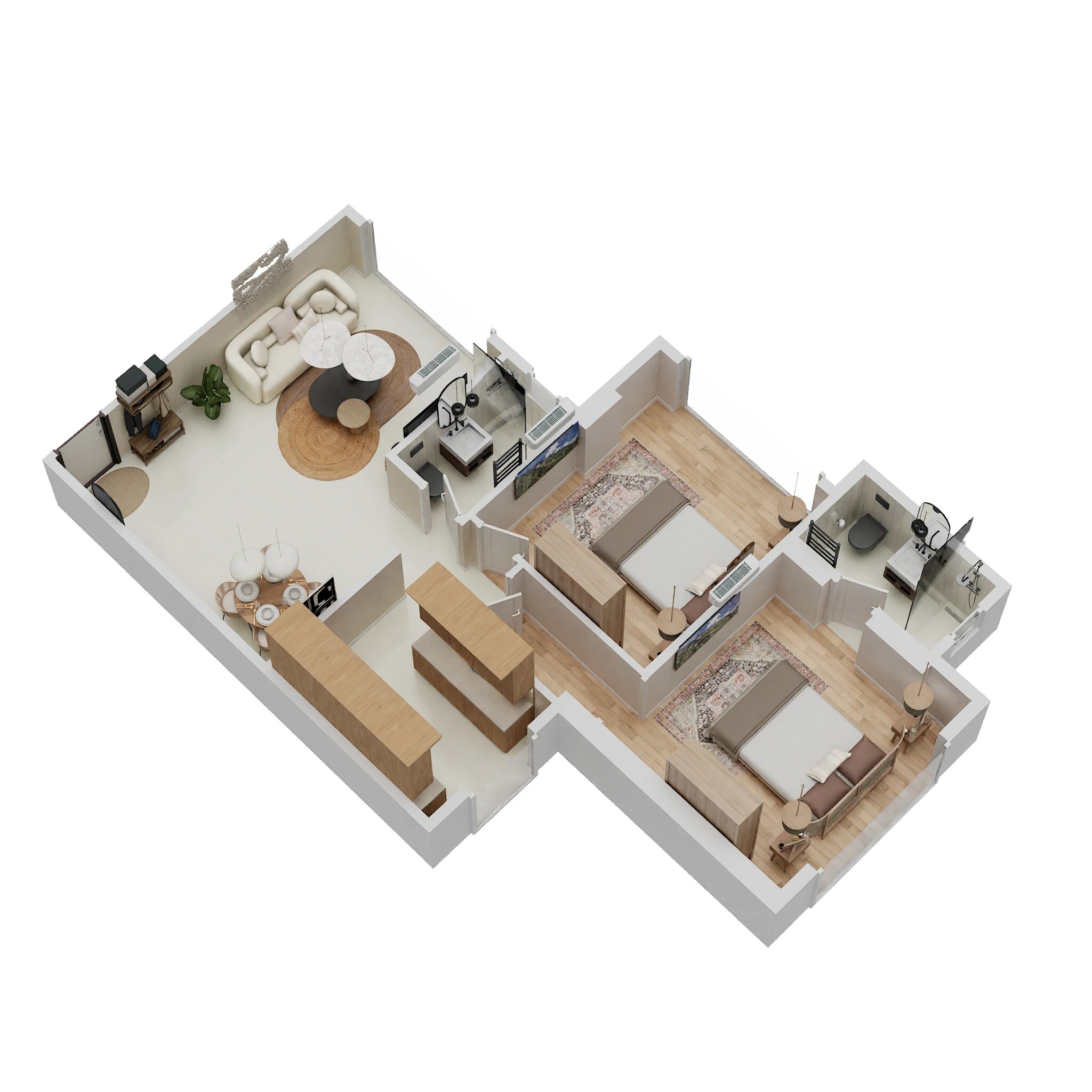 Floor plan of 2 BHK 725 Sq. Ft. Apartment in Evershine Bliss, Mumbai