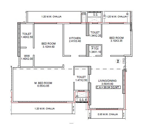 Other, evershine-bliss 3 Bedroom 1245 Sq.Ft. Apartment In Vithaldas Nagar Mumbai 9213667