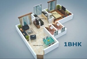 1 BHK 706 Sq. Ft. Apartment