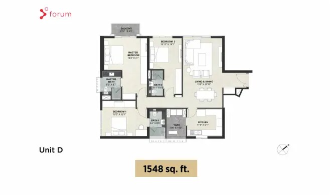 3 BHK 1548 Sq. Ft. Apartment