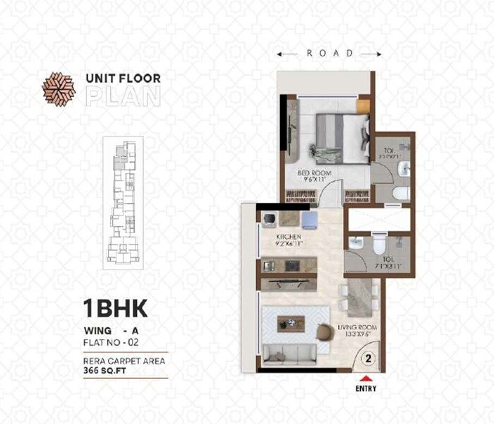 1 BHK 366 Sq. Ft. Apartment