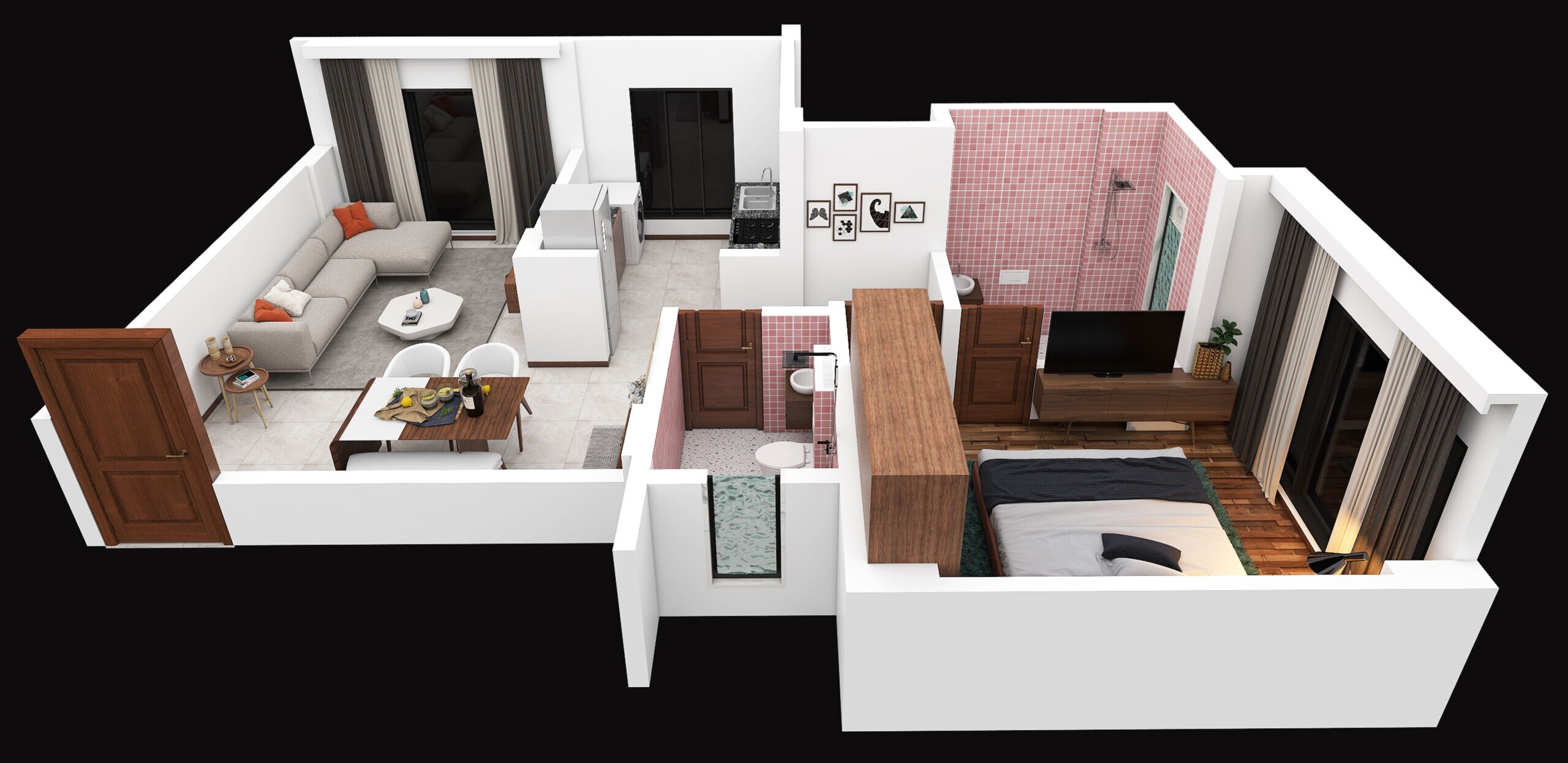 Floor plan of 1 BHK 501 Sq. Ft. Apartment in Gadgil Niwas, Mumbai