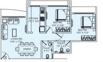 2 BHK Apartment For Rent in Galaxy Pinnacle Vidya Nagari Mumbai  7965969