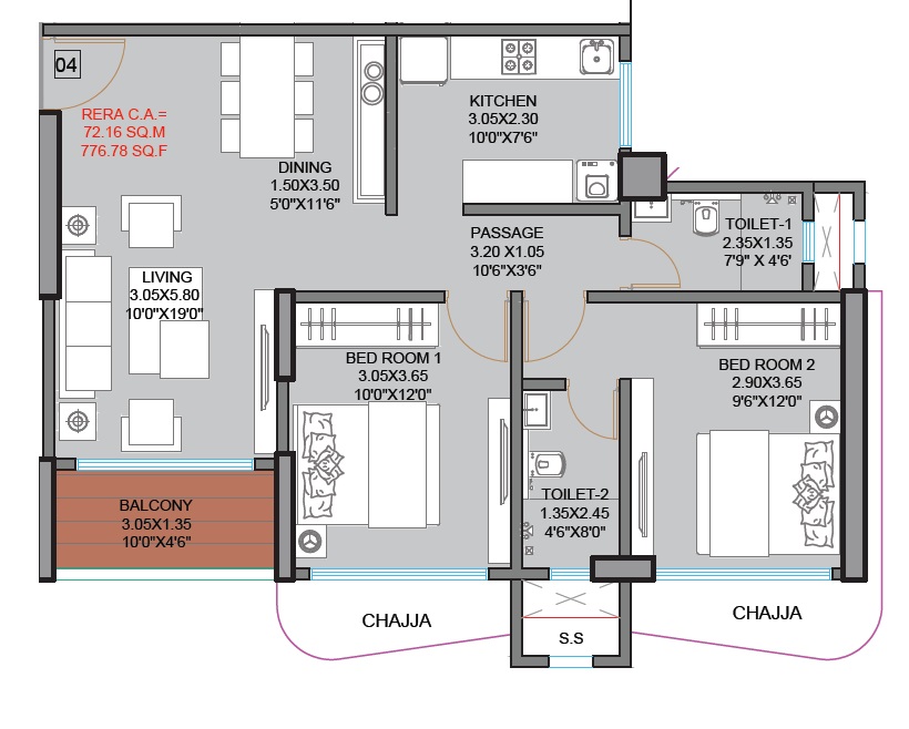 2 BHK 776 Sq. Ft. Apartment in GBD Ram Setu Bhavan