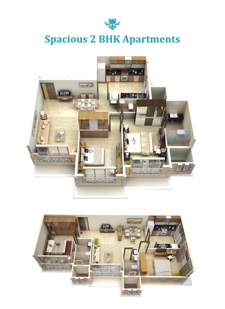 Floor plan of 2 BHK 780 Sq. Ft. Apartment in Geopreneur Geopreneur Mayur, Mumbai