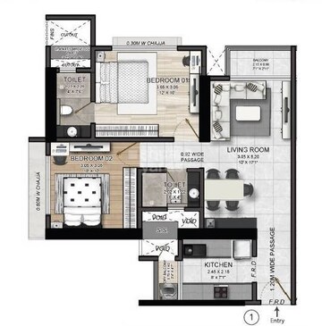  2 BHK Apartment at GHP Mars Suncity, Powai – for Rent