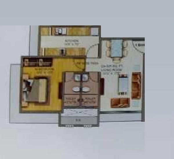 Floor plan of 1 BHK 535 Sq. Ft. Apartment in GK Sai Radha Complex, Mumbai