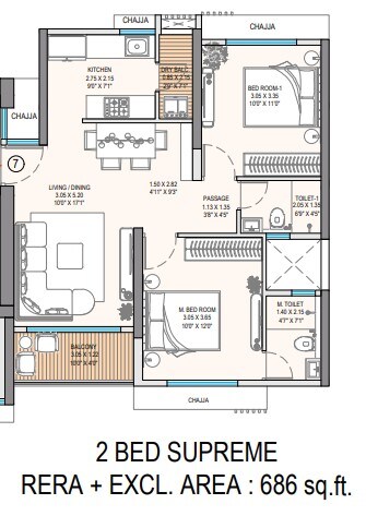 Other, godrej-bliss-kandivali 2 Bedroom 686 Sq.Ft. Apartment In Kandivali East Mumbai 9382904