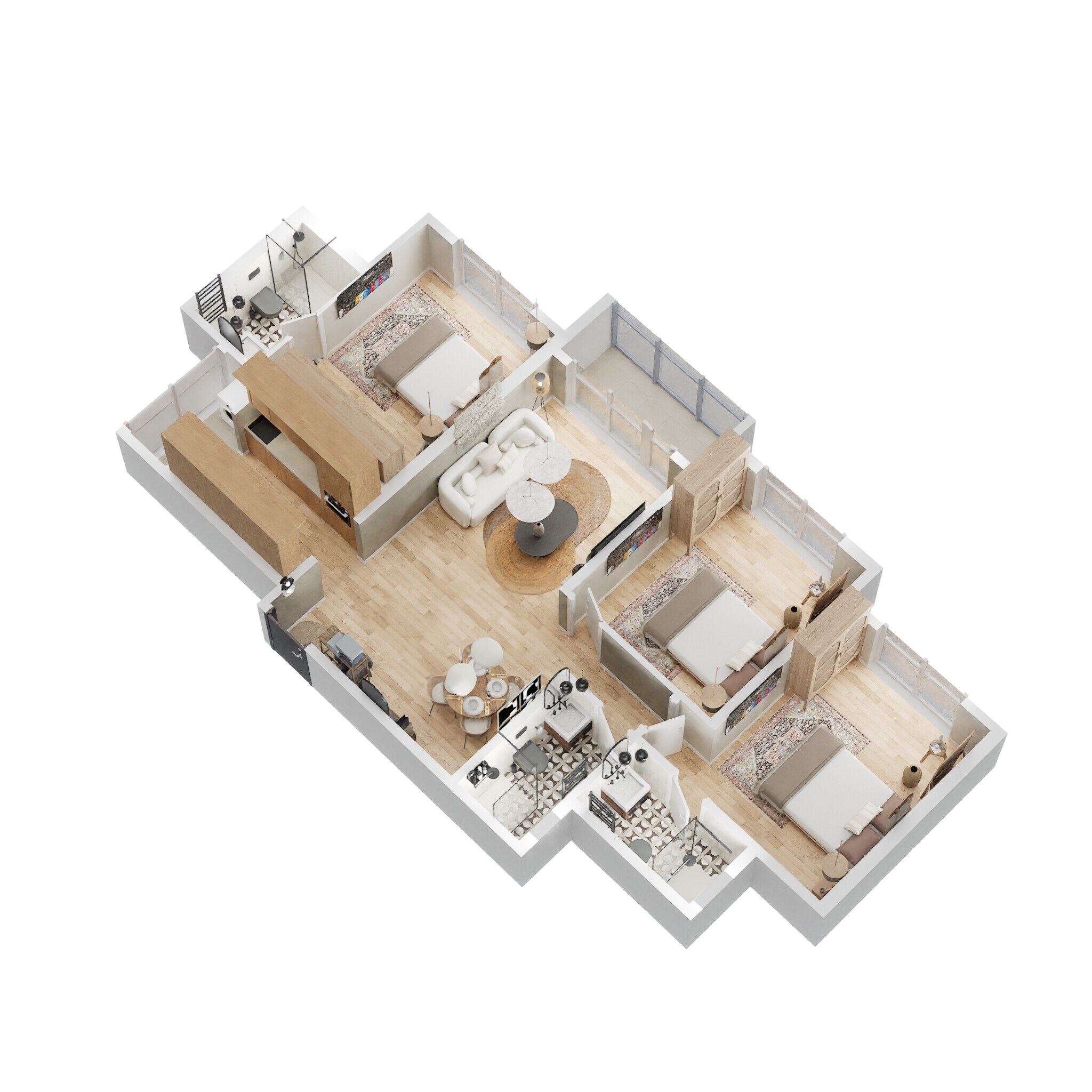 3 BHK 944 Sq. Ft. Apartment