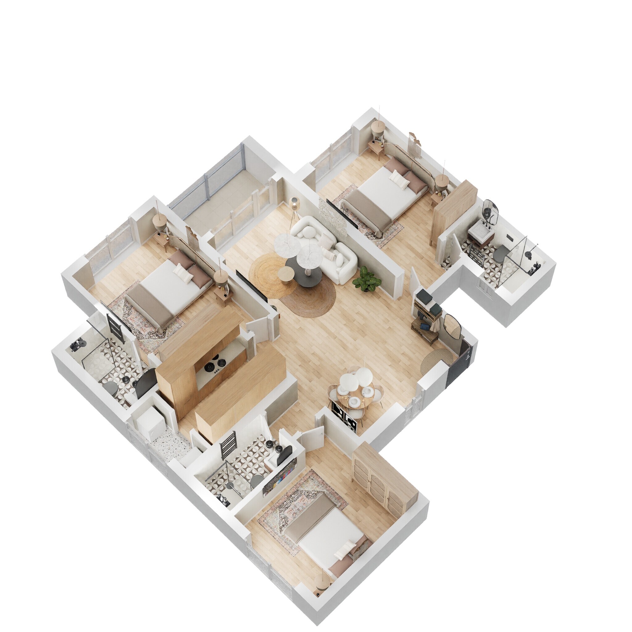 3 BHK 985 Sq. Ft. Apartment