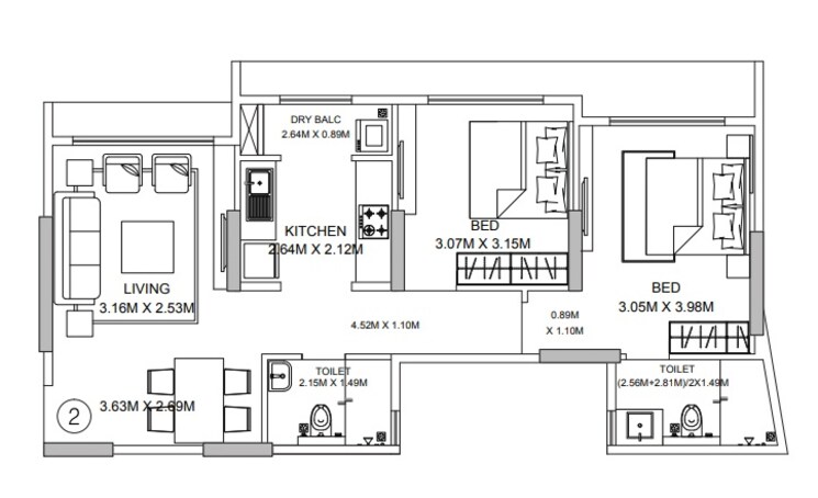 Other, godrej-central 2 Bedroom 737 Sq.Ft. Apartment In Chembur Mumbai 8593548