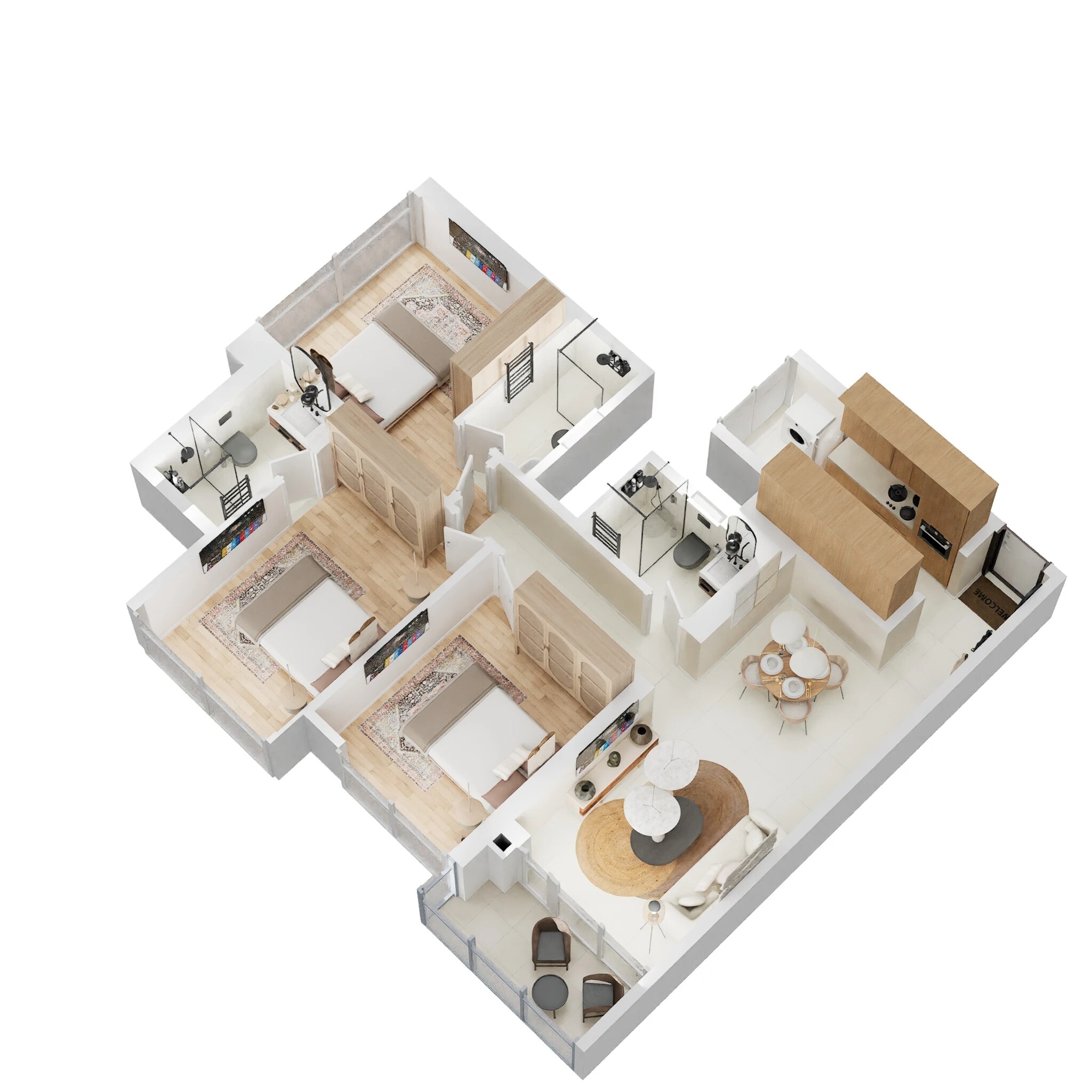 3 BHK 901 Sq. Ft. Apartment