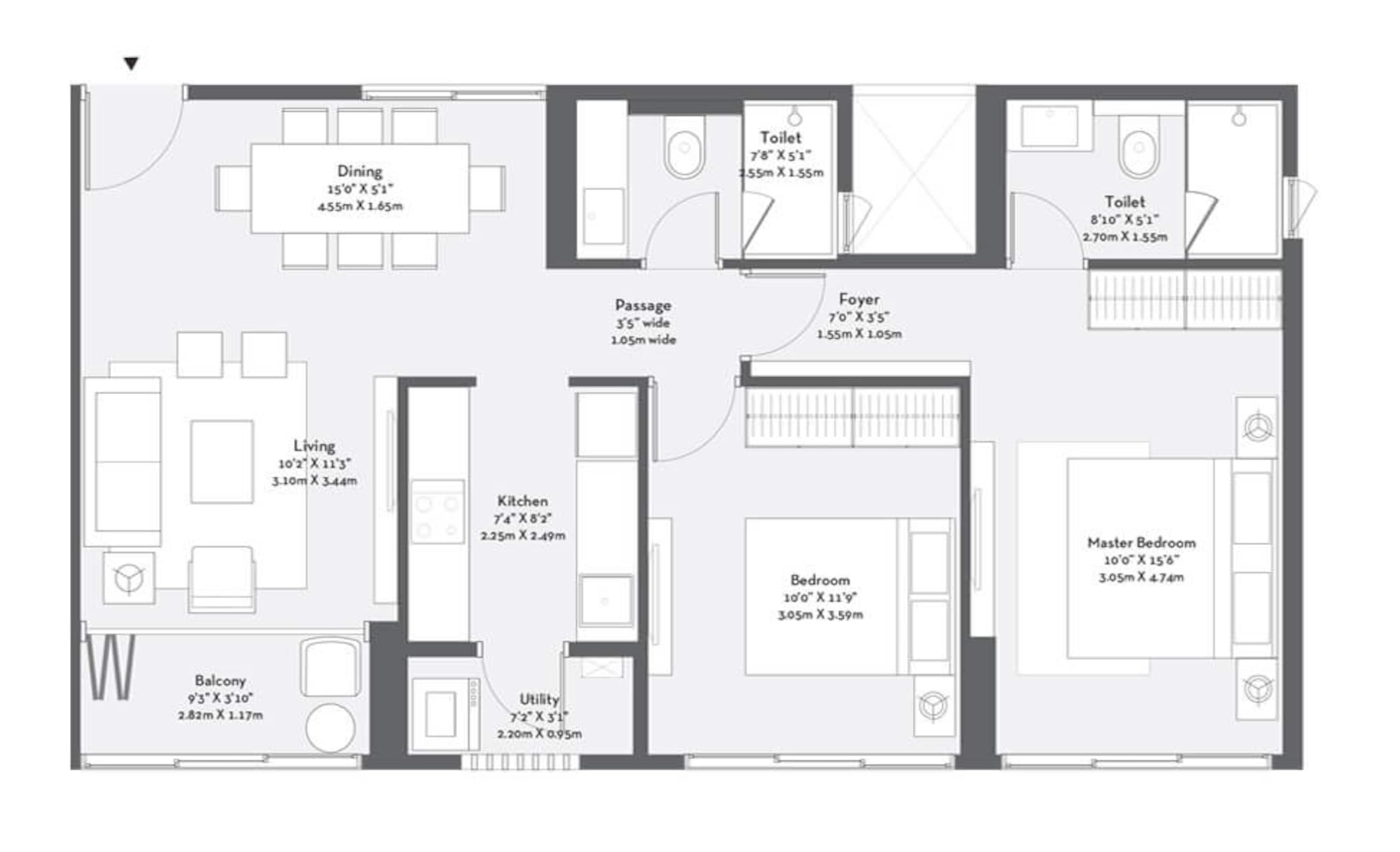 godrej origins the trees apartment 2bhk 743sqft 1