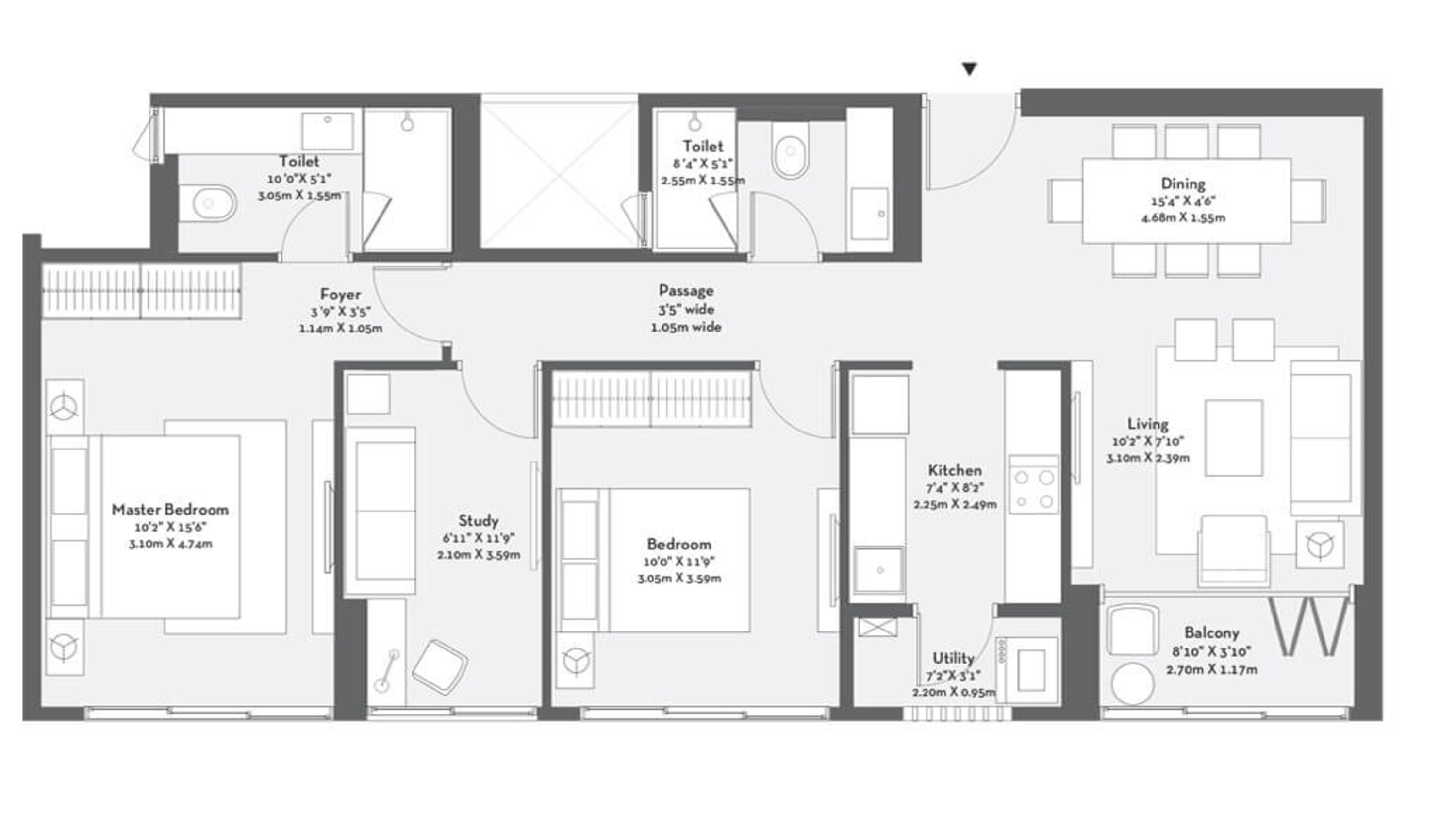 godrej origins the trees apartment 3bhk 858sqft 1