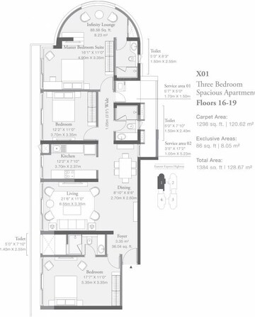  3 BHK Apartment at Godrej Platinum Mumbai, Vikhroli East – for Rent