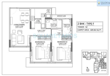  2 BHK Apartment at Godrej Prime, Chembur – for Rent