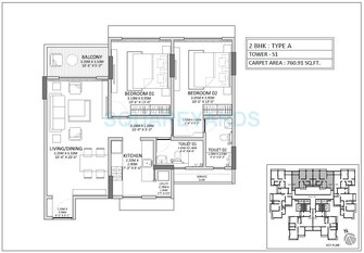 2 BHK Apartment For Rent in Godrej Prime Chembur Mumbai  8042522