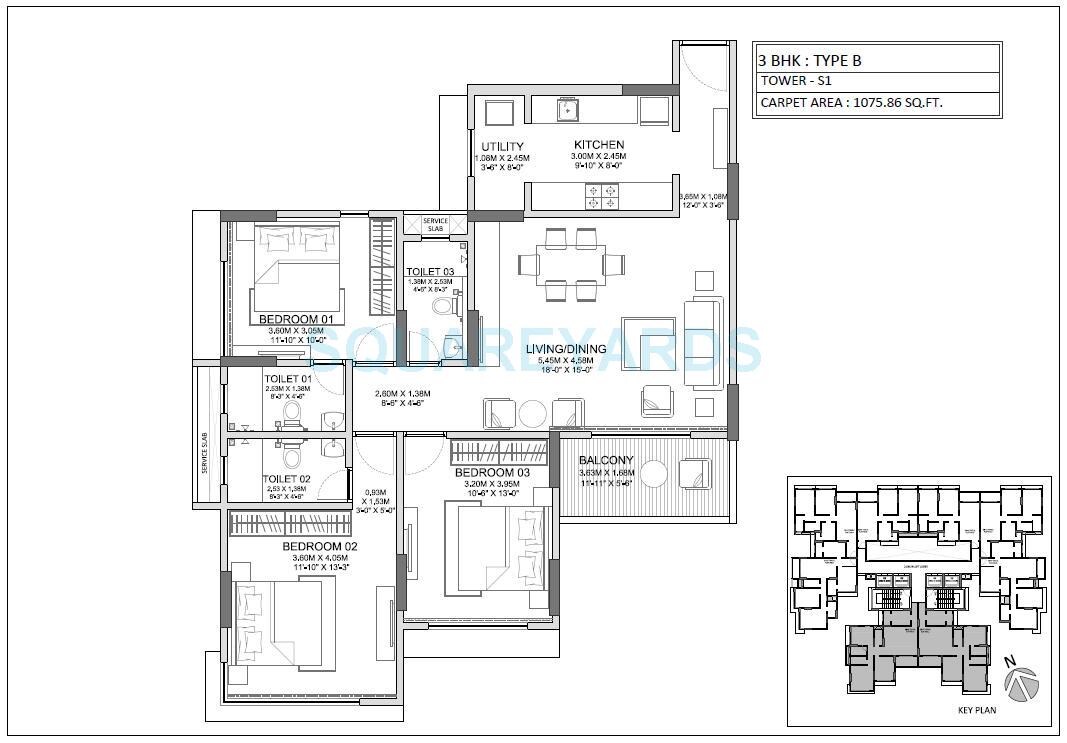 Other, godrej-prime 3 Bedroom 1076 Sq.Ft. Apartment In Chembur Mumbai 9054479