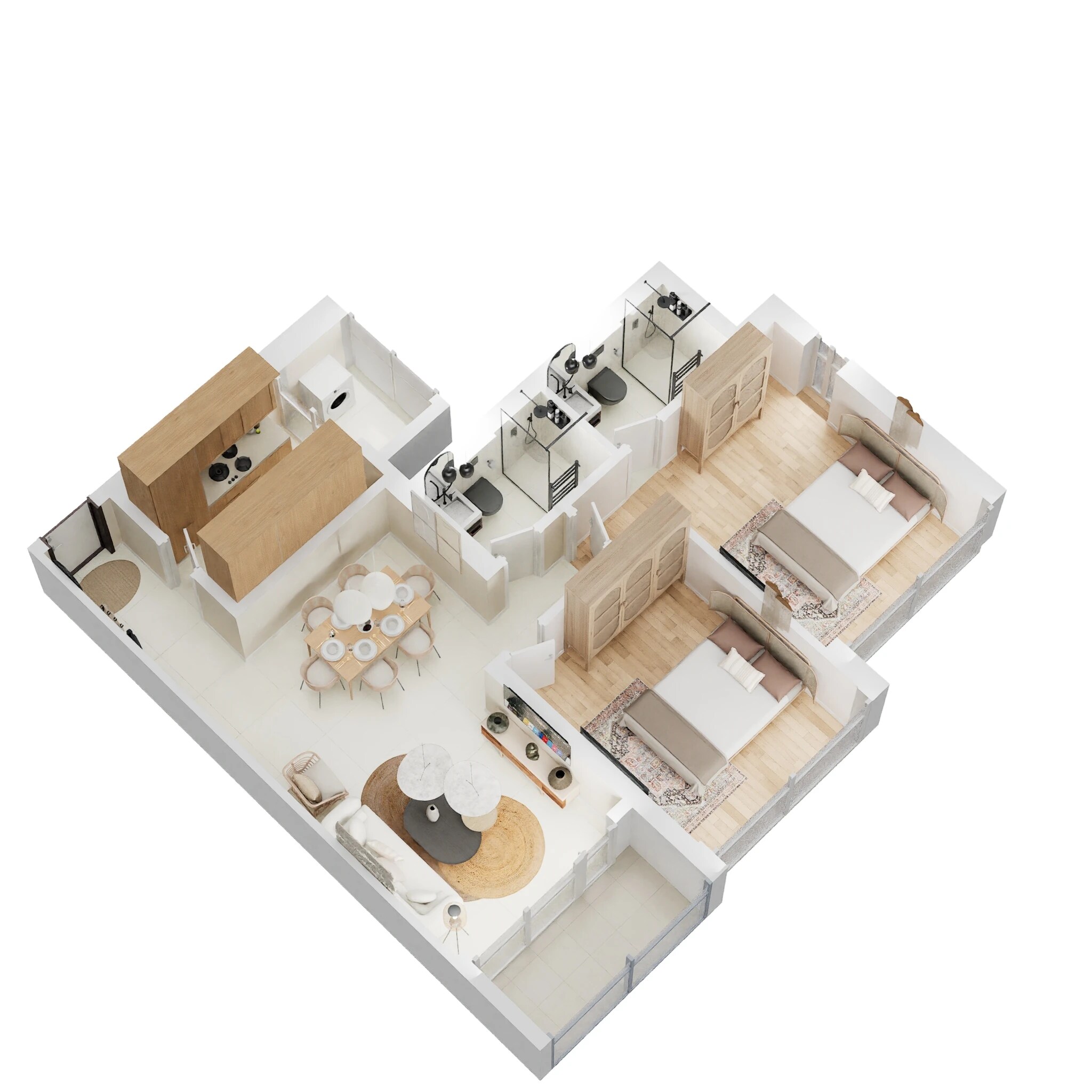 2 BHK 750 Sq. Ft. Apartment