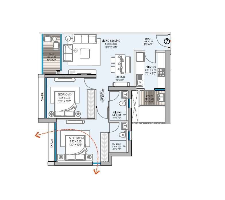 2 BHK 750 Sq. Ft. Apartment in Godrej Reserve Kandivali