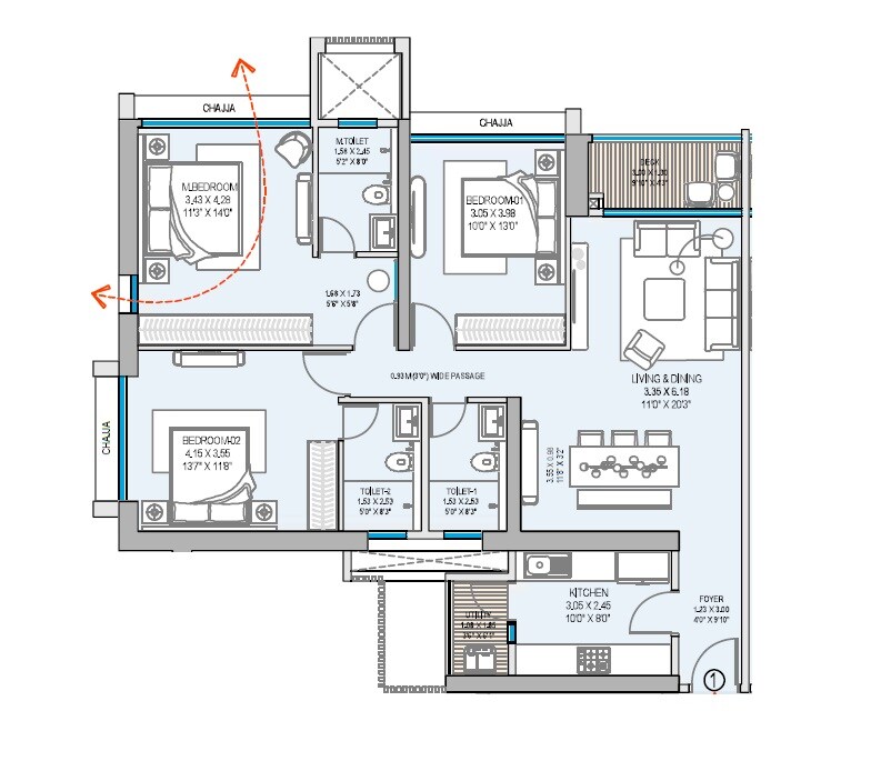 Other, godrej-reserve-kandivali 3 Bedroom 1450 Sq.Ft. Apartment In Kandivali East Mumbai 9310141