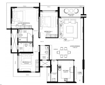  3 BHK Apartment at Godrej Serenity, Chembur – for Rent