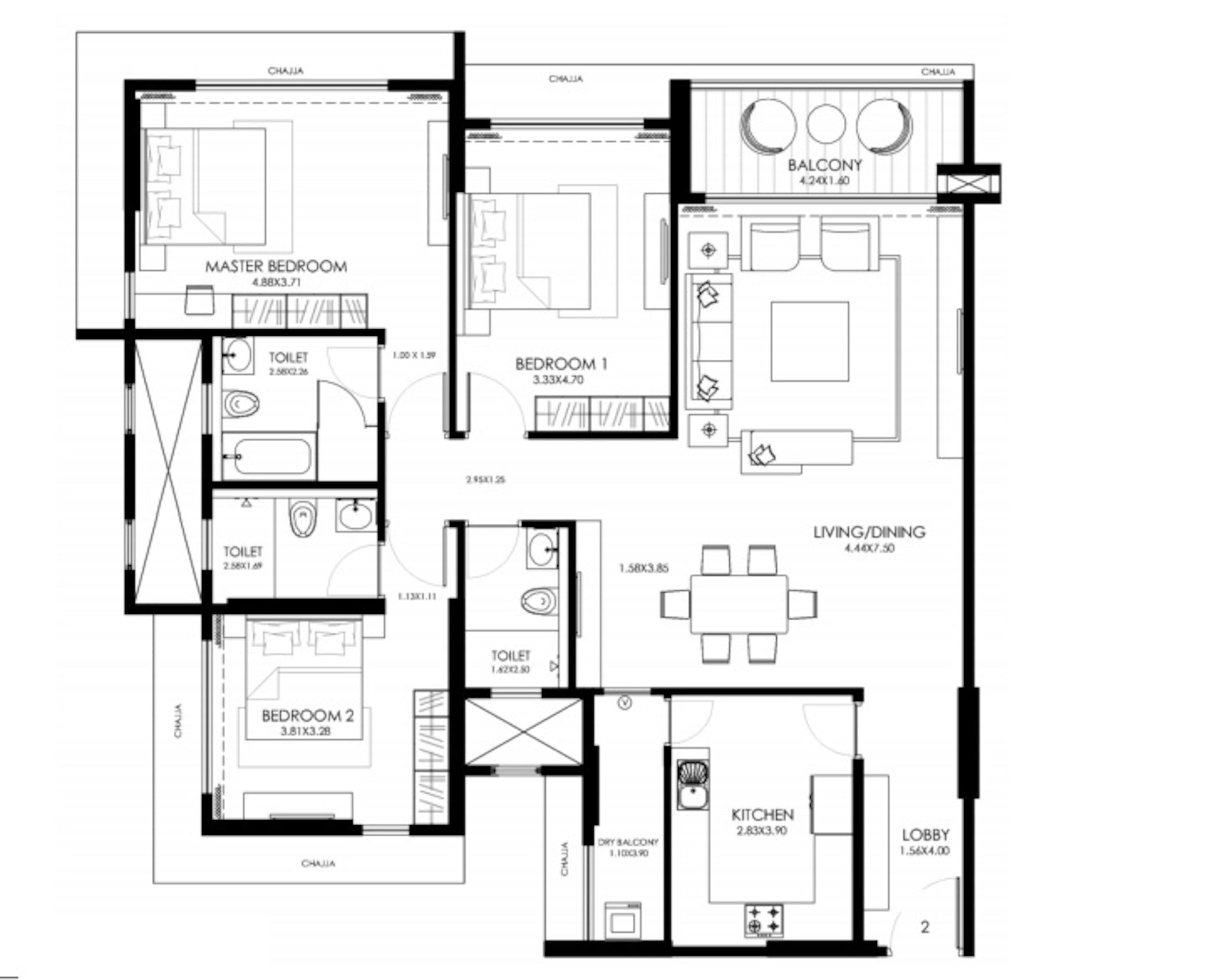 godrej serenity apartment 3bhk 1422sqft 21