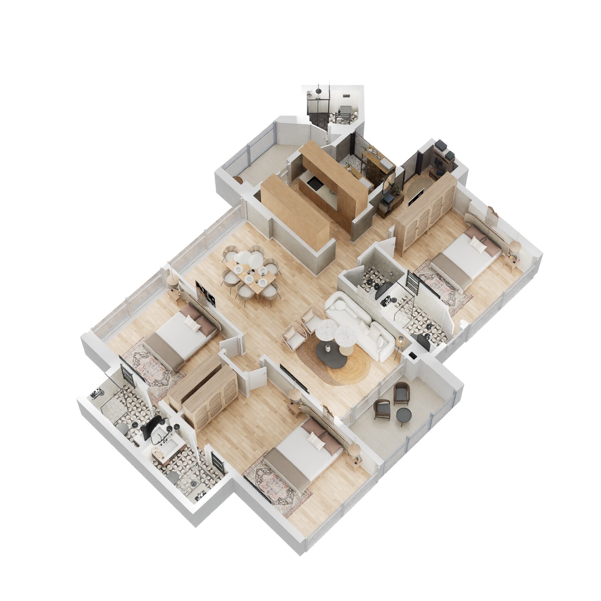 3 BHK 1219 Sq. Ft. Apartment