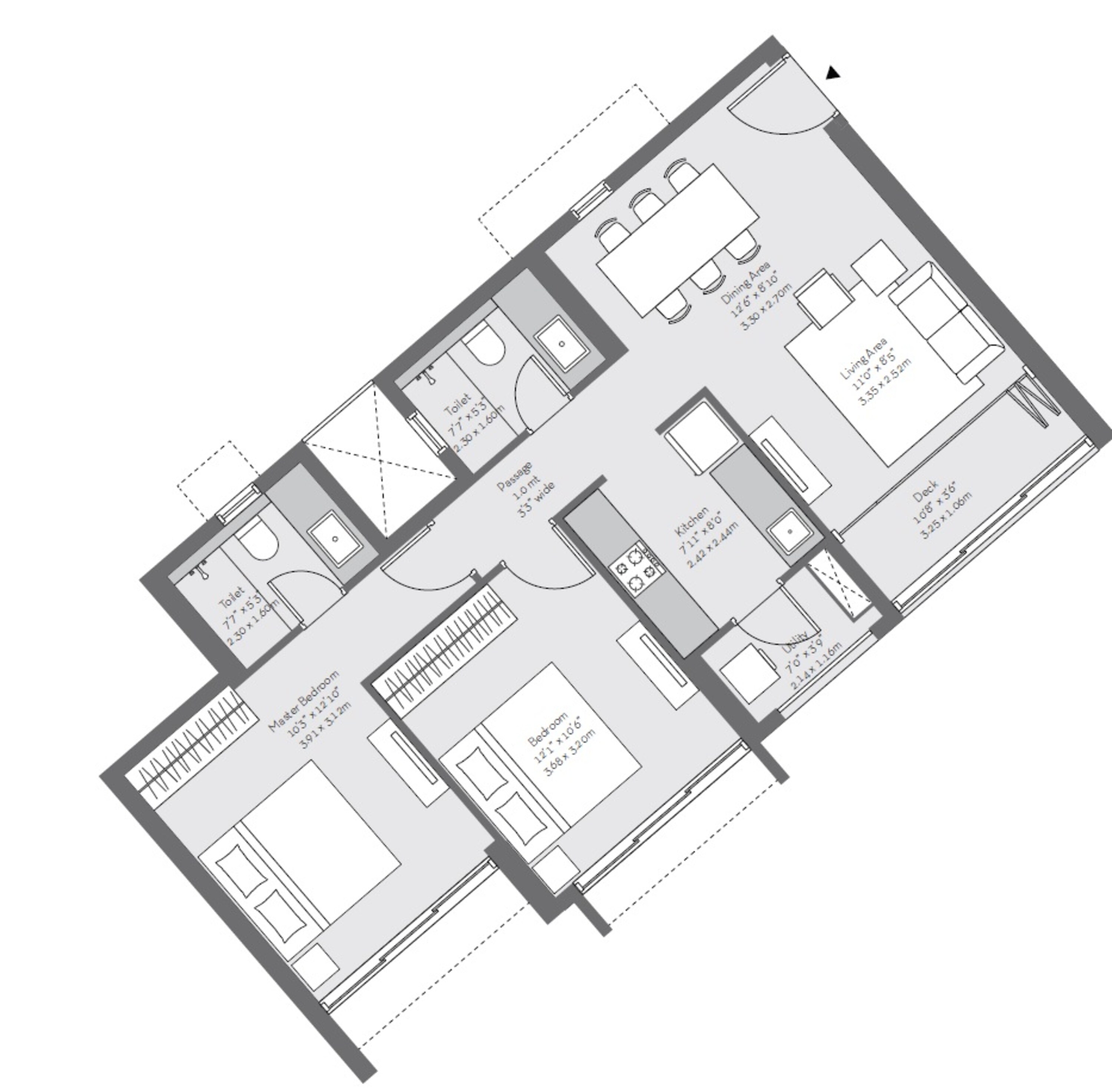 godrej the trees apartment 2bhk 740sqft 1
