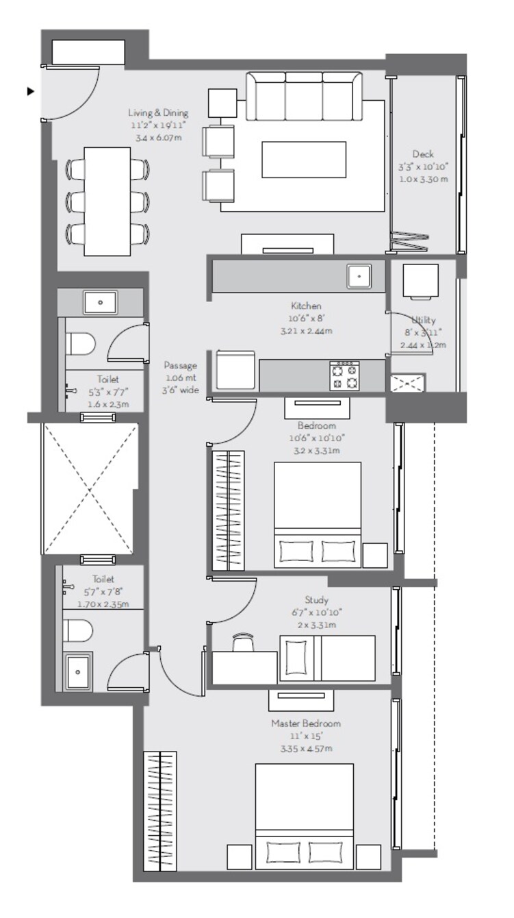 godrej the trees apartment 2bhk 925sqft 1