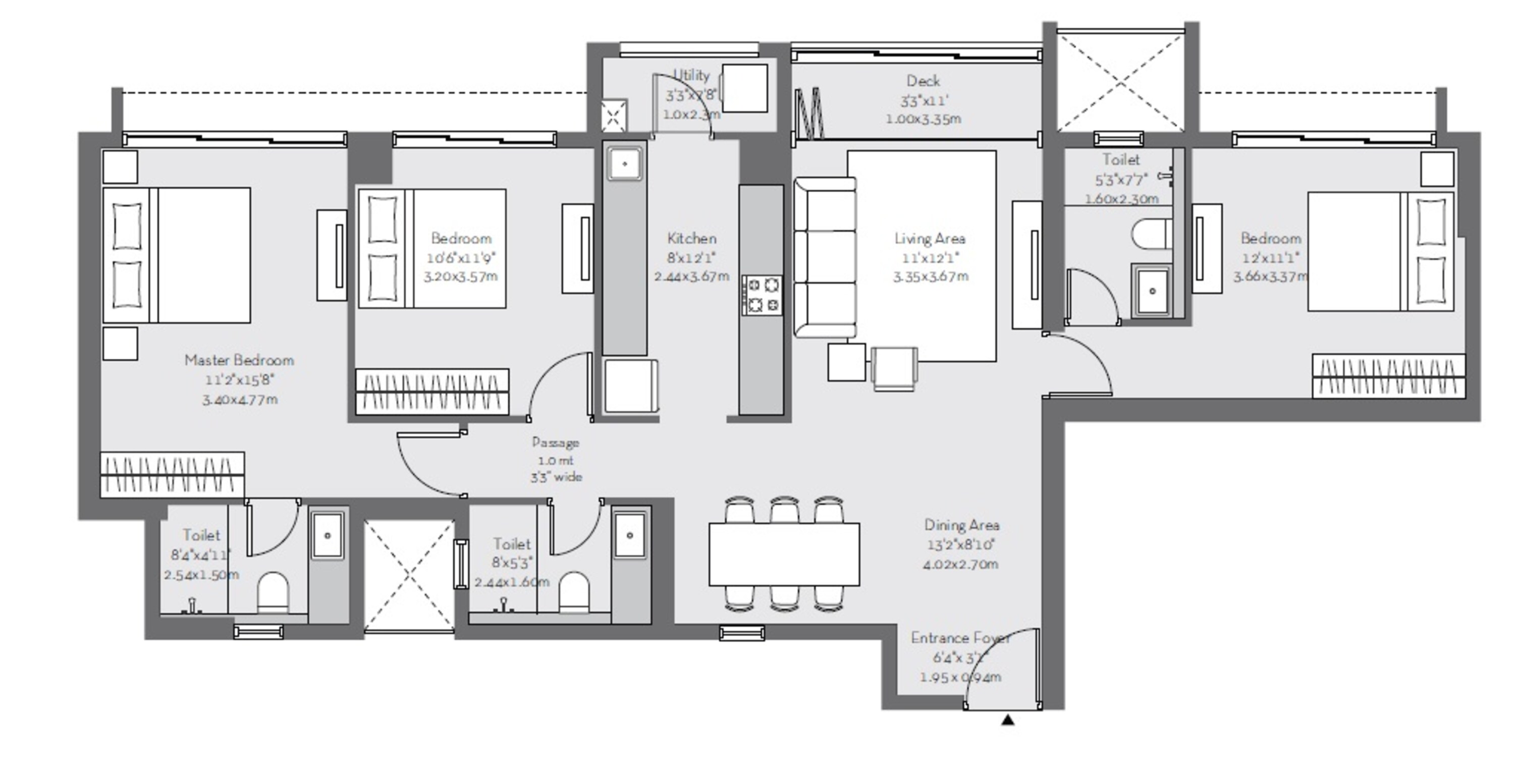 godrej the trees apartment 3bhk 1076sqft 1