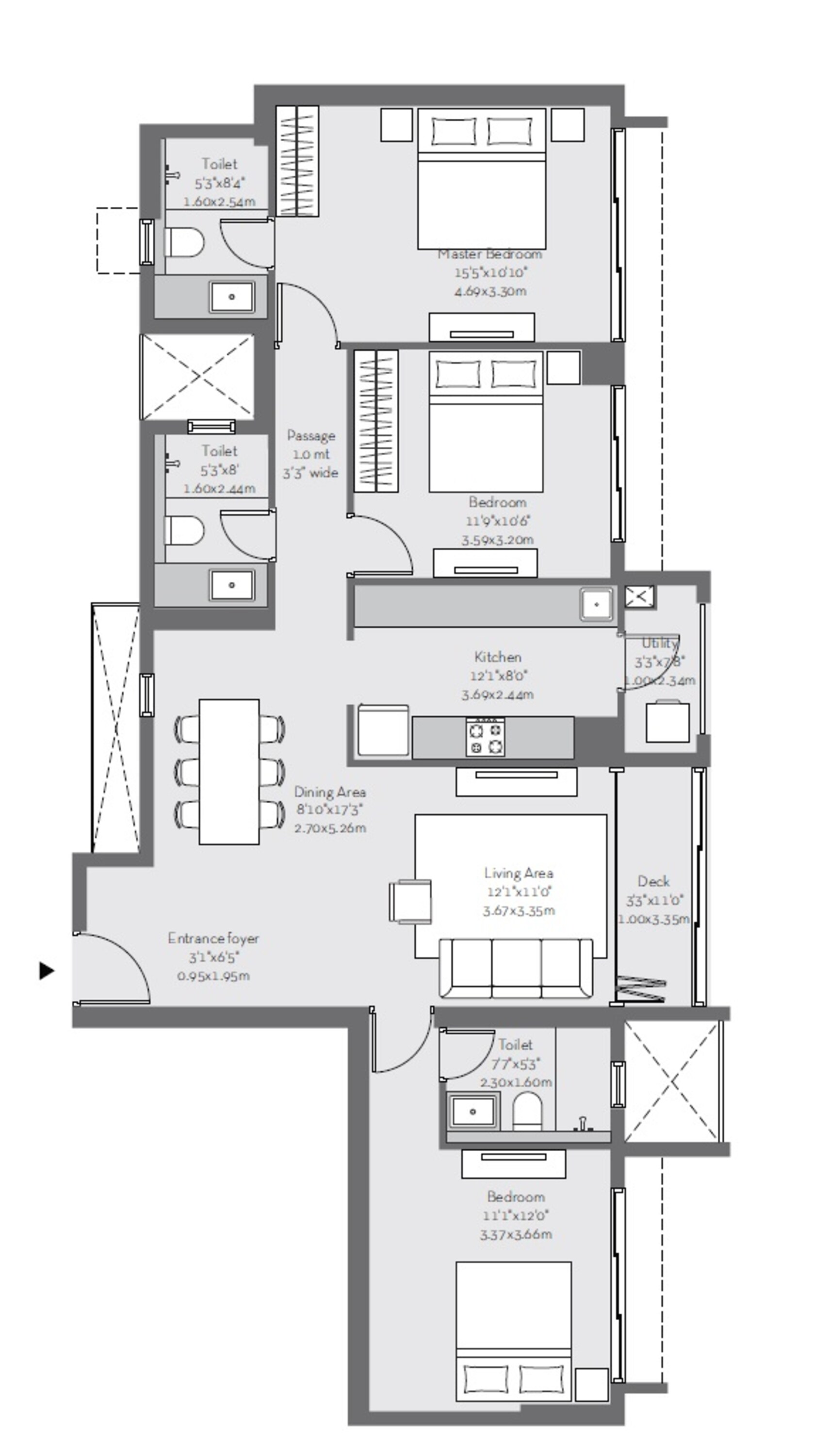 godrej the trees apartment 3bhk 1081sqft 1