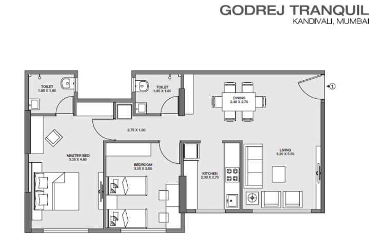 Other, godrej-tranquil 2 Bedroom 680 Sq.Ft. Apartment In Kandivali East Mumbai 9384838