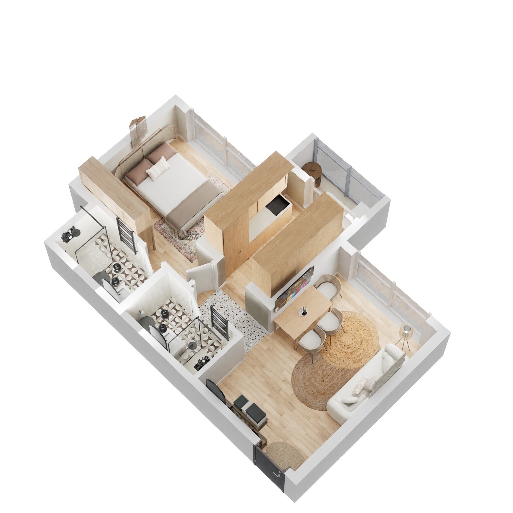 Floor plan of 1 BHK Apartment - 431 sq. ft. in Godrej Urban Park, Mumbai