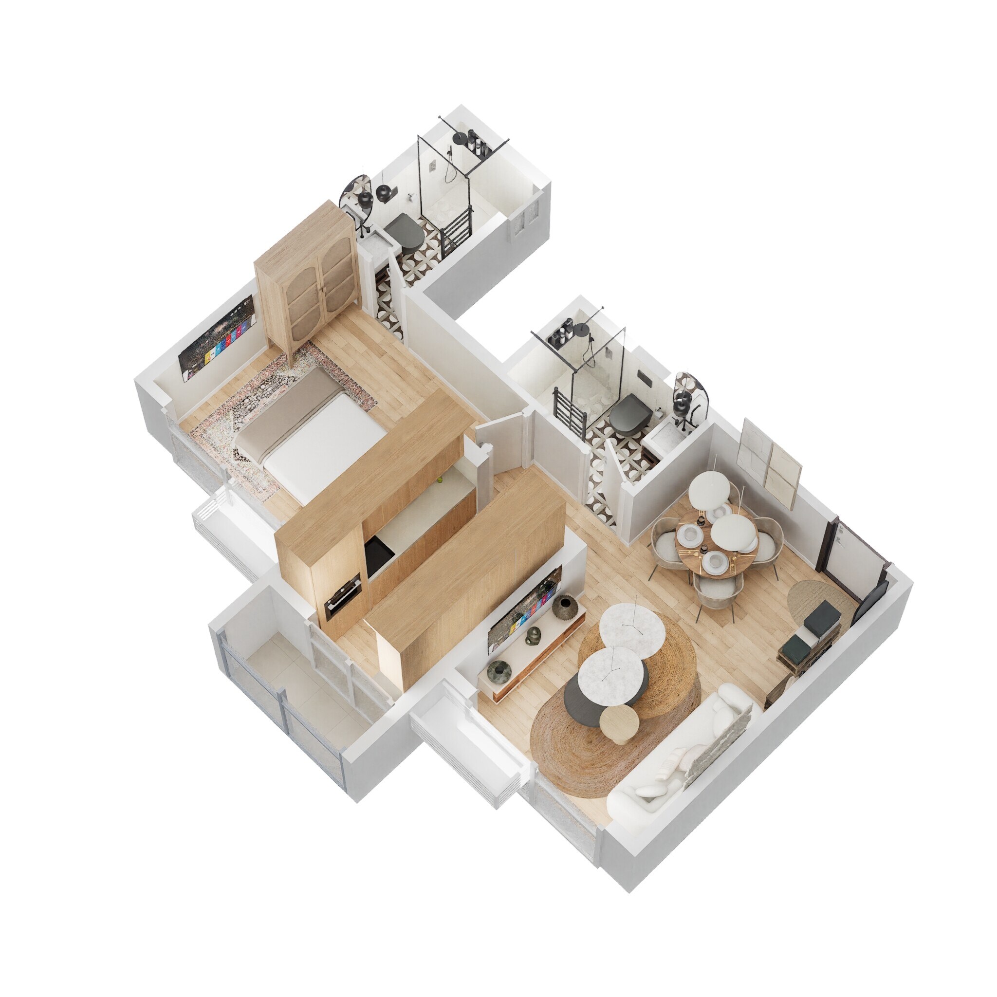 Floor plan of 1 BHK Apartment - 450 sq. ft. in Godrej Urban Park, Mumbai