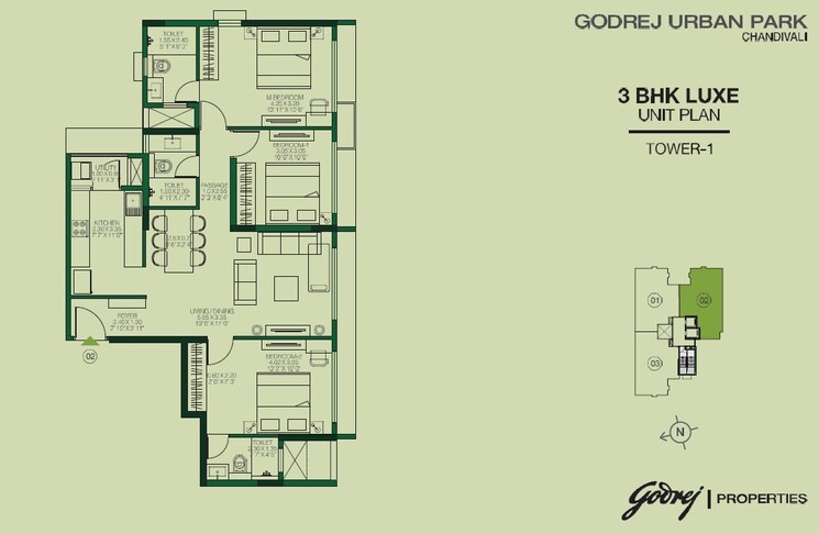 Other, godrej-urban-park 3 Bedroom 944 Sq.Ft. Apartment In Chandivali Mumbai 9202084