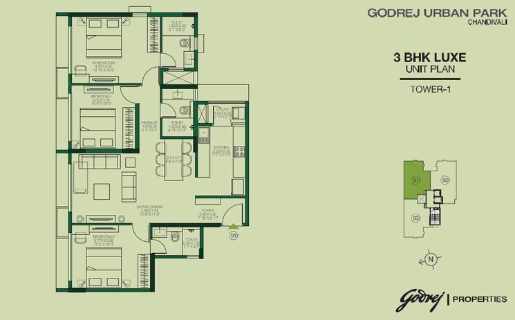 Other, godrej-urban-park 3 Bedroom 1021 Sq.Ft. Apartment In Chandivali Mumbai 8914630