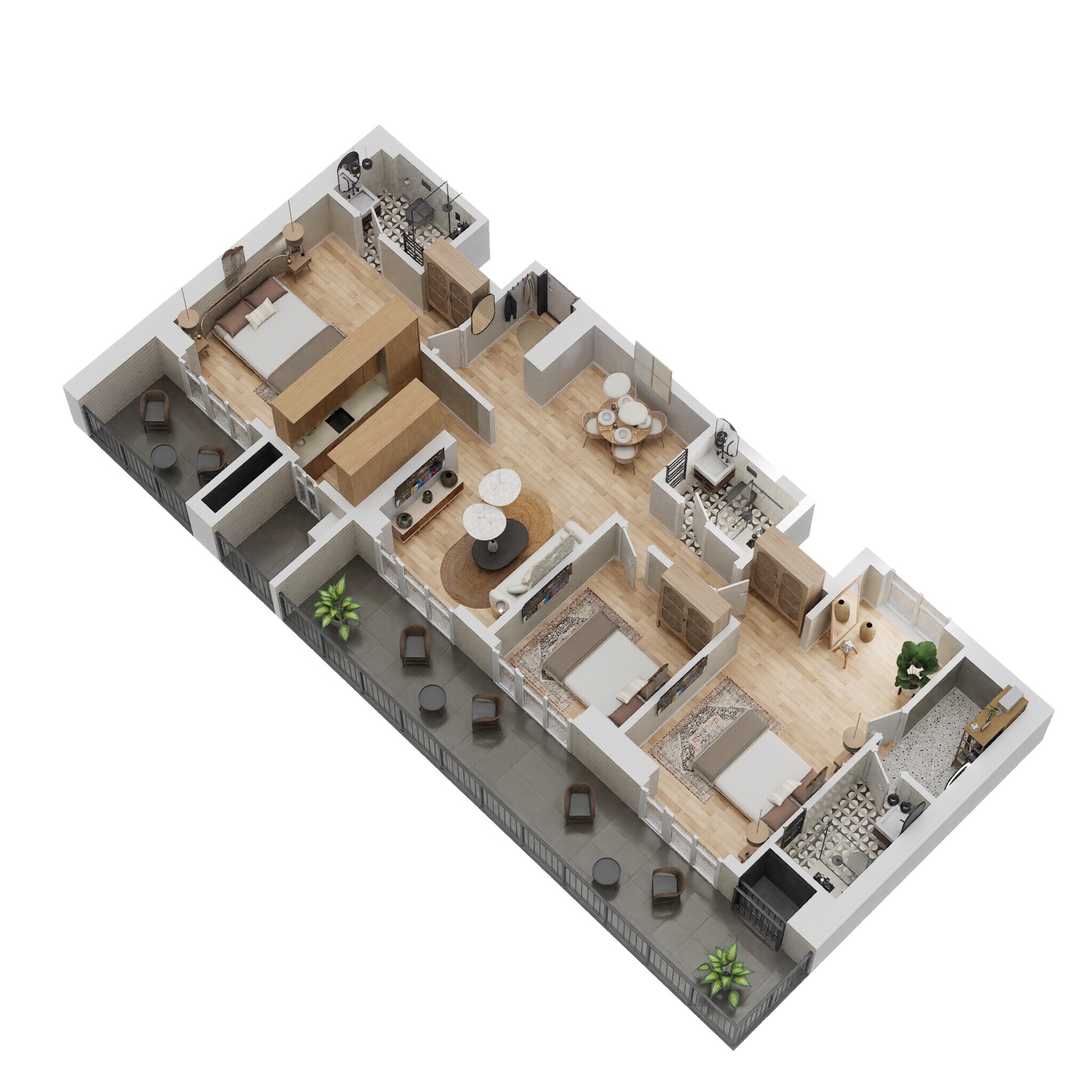 3 BHK 985 Sq. Ft. Apartment