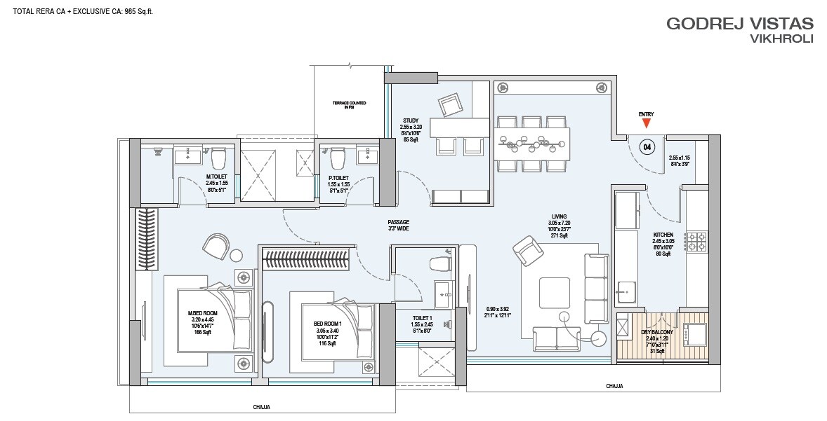  3 BHK Apartment at Godrej Vistas, Vikhroli East – for Sale