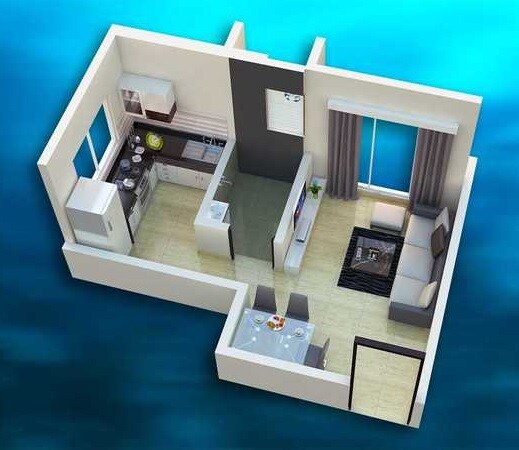 Floor plan of 160 Sq. Ft. Studio in Golden Residency Kamathipura, Mumbai