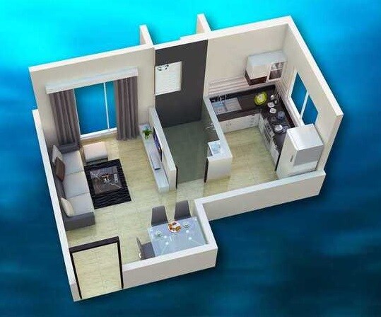 Floor plan of 209 Sq. Ft. Studio in Golden Residency Kamathipura, Mumbai