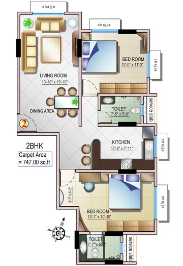  2 BHK Apartment at GP Solitaire, Kalina – for Rent