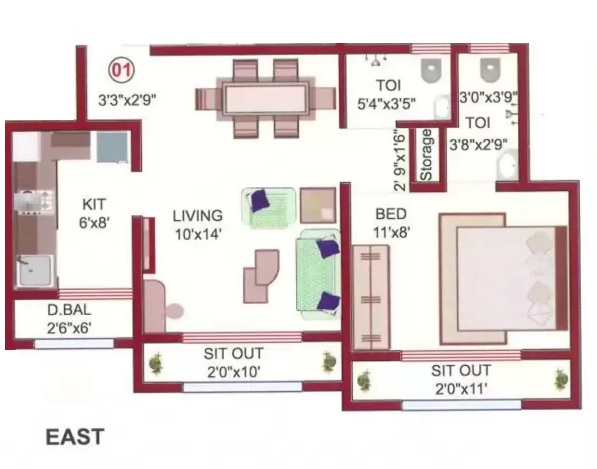 Greenspace Platinum Oak 1 BHK Layout