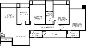  3 BHK Apartment at Gundecha Altura, Dockyard Colony – for Rent