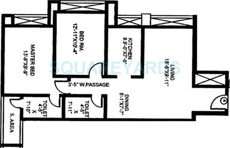 2 BHK 1175 Sq. Ft. Apartment in Gundecha Builders Heights