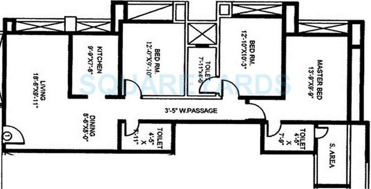 gundecha builders heights apartment 3bhk 1550sqft 1