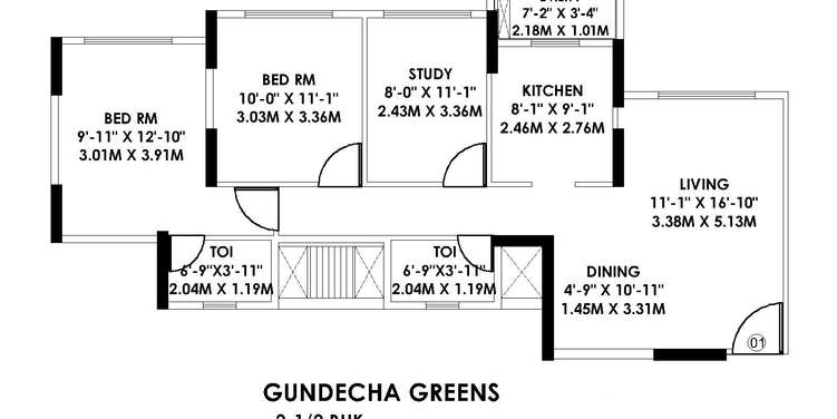 gundecha greens apartment 2 bhk 808sqft 20224918174906