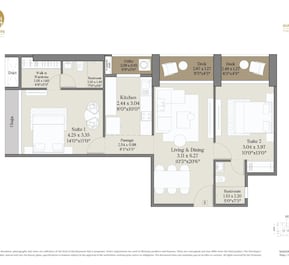 2 BHK 705 Sq. Ft. Apartment in Gurukrupa The Marque